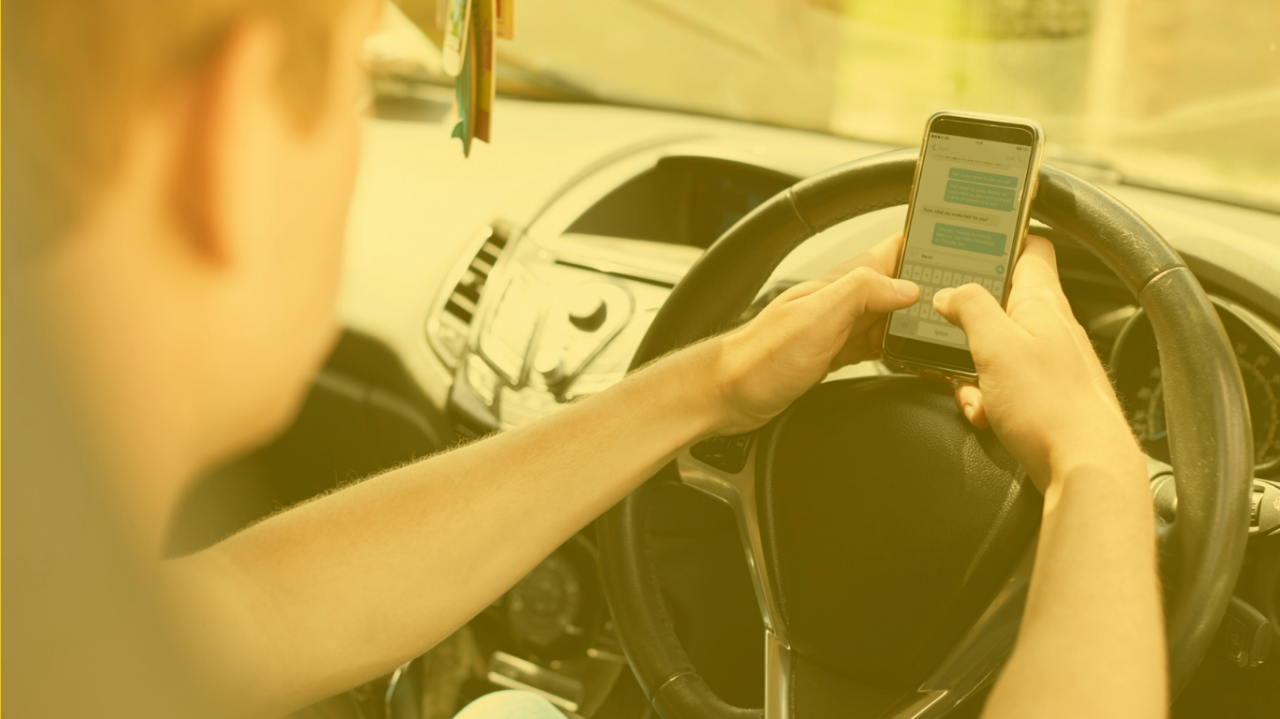 Person on phone while driving