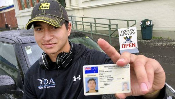 Person holding up licence