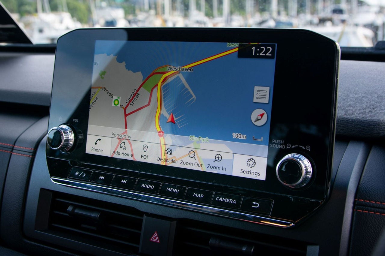 close up view of infotainment screen