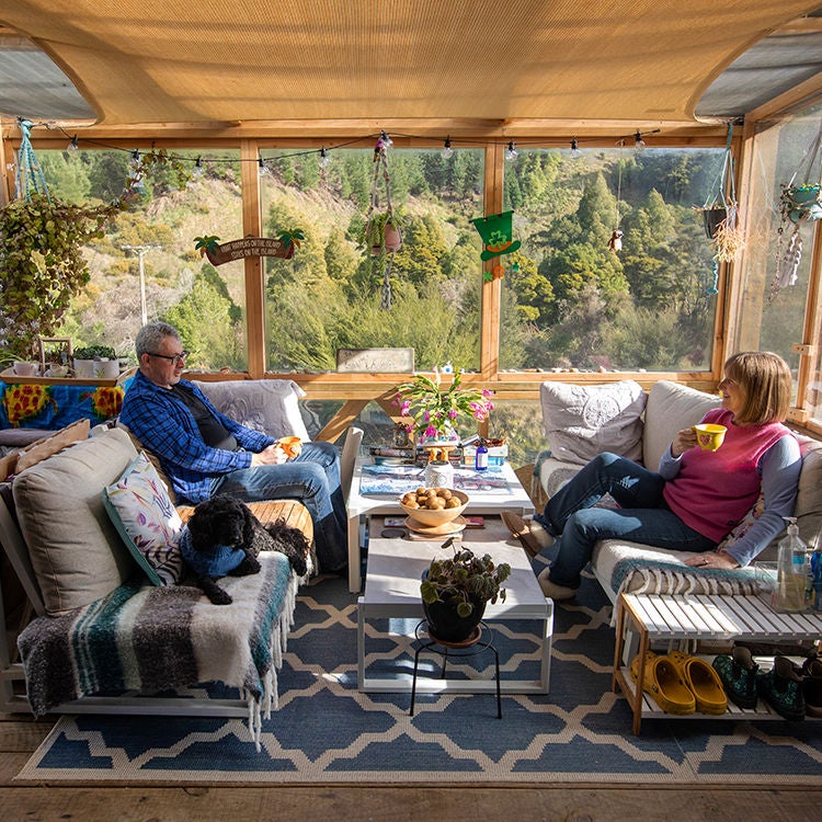 Customising their lounge created more living space in their tiny house. Photo by Tim Cuff.
