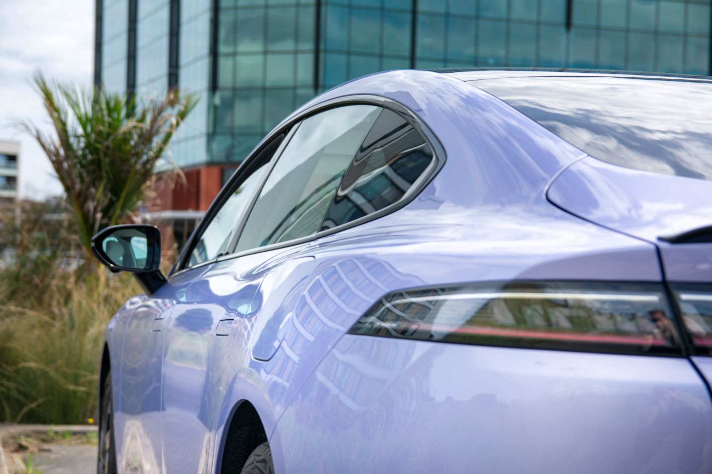 close up view of side of car showing angles