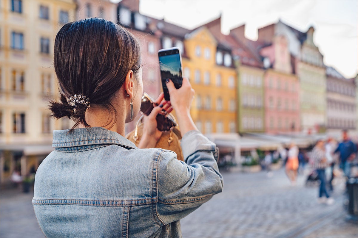 Taking a picture in Europe