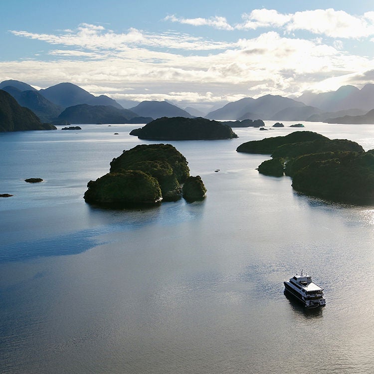  The intriguing coastline and islets to be discovered onboard the Fiordland Jewel. Photo by Fiordland Discovery.