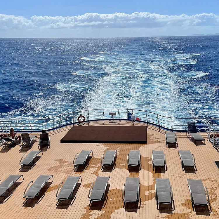  The Aranui 5 heads back to Tahiti. Photo by Jo Percival.