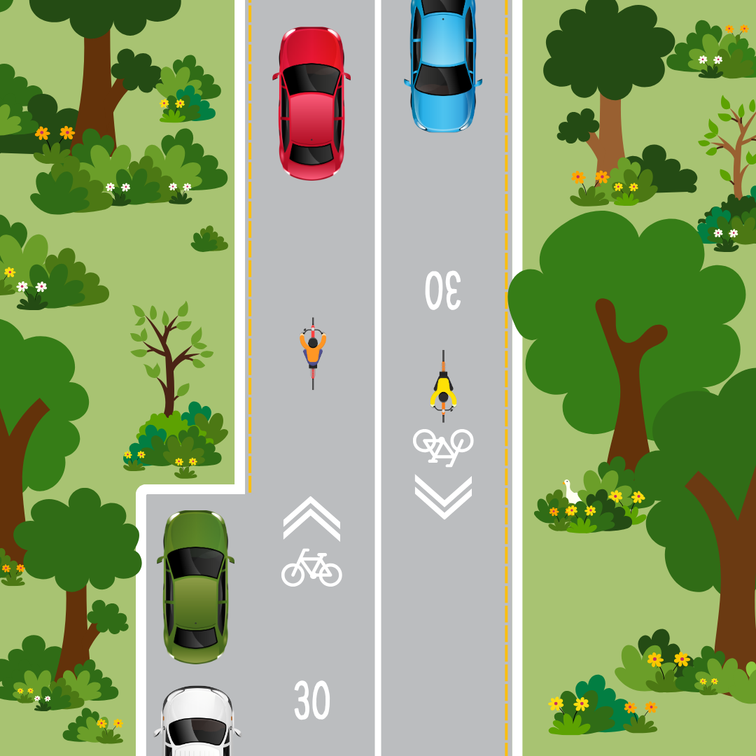 What do sharrow road markings mean?