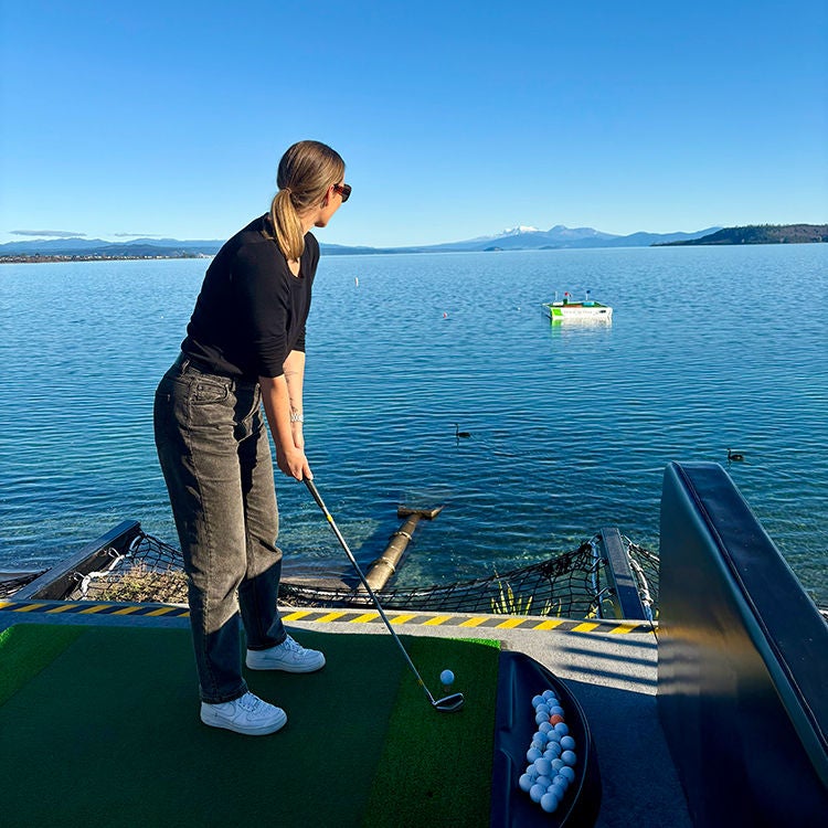 Tackling the Taupō Hole in One Challenge. 