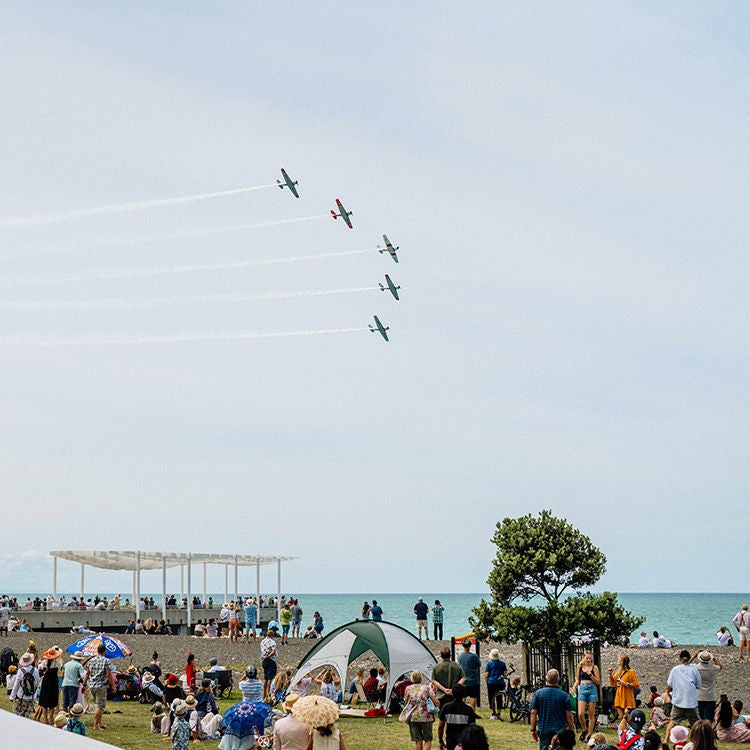 Aerial displays are a key part of the Napier Art Deco Festival. Photo by Michael Schultz