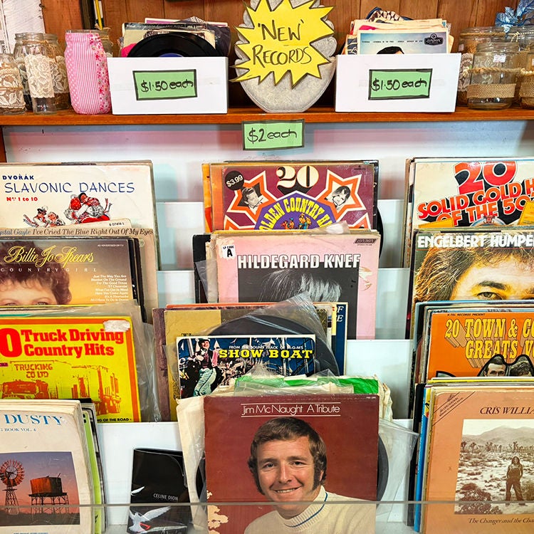 Vintage records in Woodville. Photo by Jo Percival. 