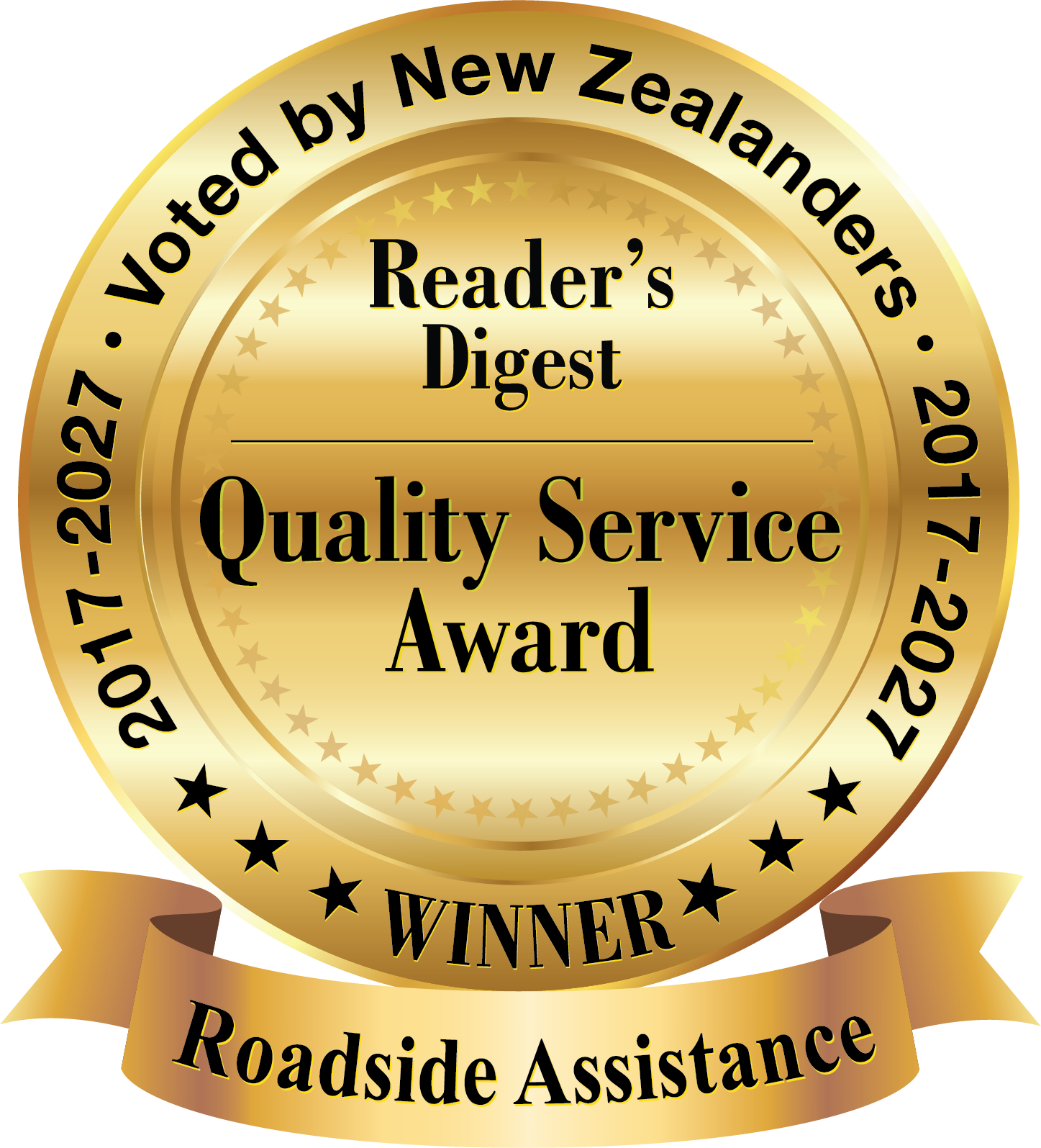 2026 Reader's Digest Quality Service Award for Roadside Assistance emblem