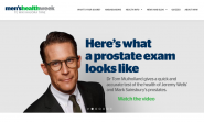 Mens health week banner displaying a hero banner with a text here is what a prostate exam looks like