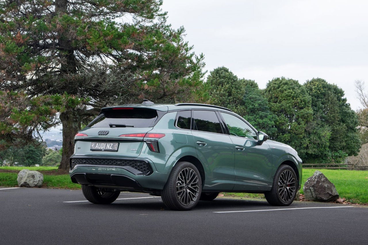 rear quarter view of European SUV