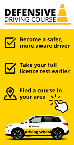 Graphic listing the positive outcomes such as becoming a safer more aware driver and taking your full license test earlier for taking a Defensive Driving course with the AA. Find a course in your area.