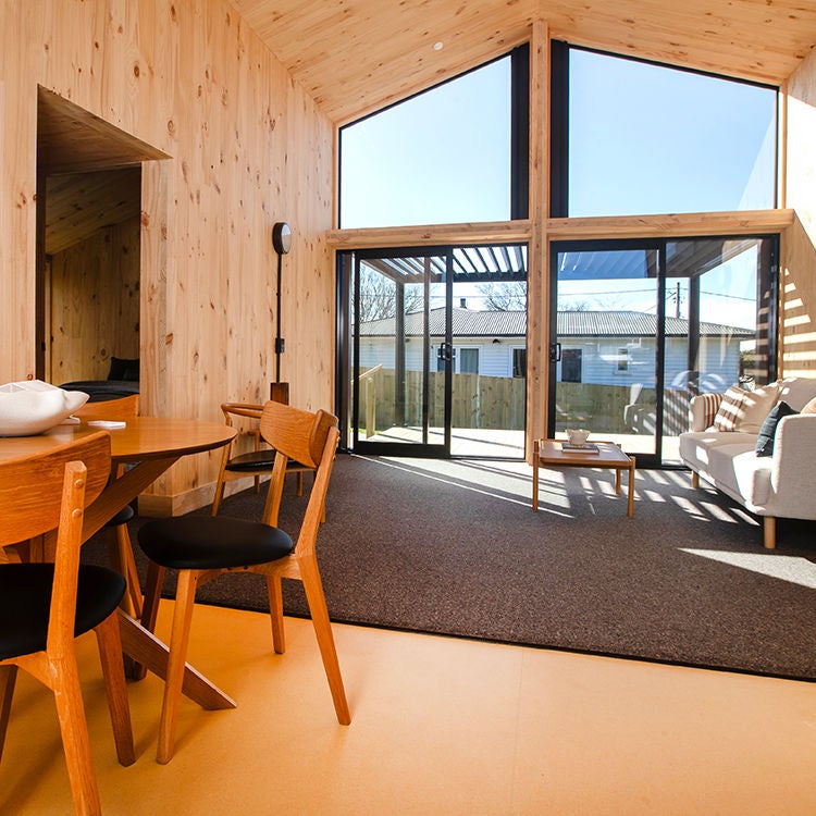 Living space in the Living House. Photo by Alan Gibson.