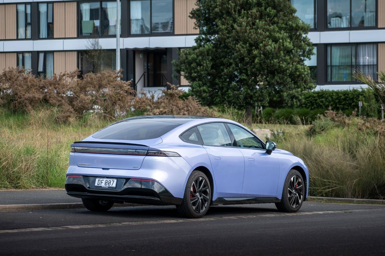 rear quarter view of car