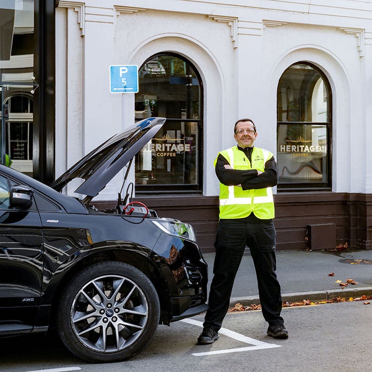 Shaun Fairbairn is an AA Roadservice Officer in Dunedin. Photo by Nick Beadle.
