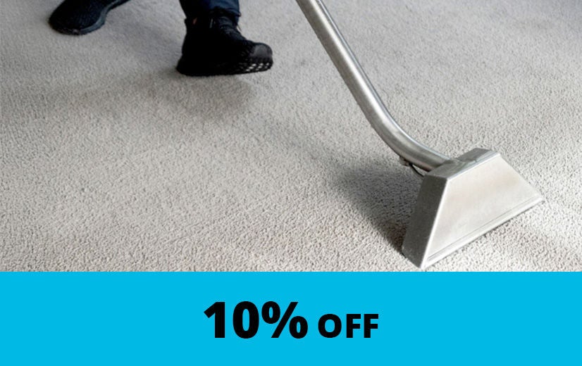carpet cleaning device with 10% Off caption