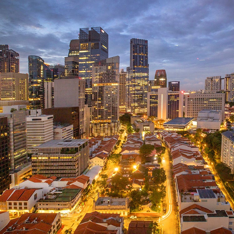 City lights in city state Singapore. Photo by Tim Cuff.