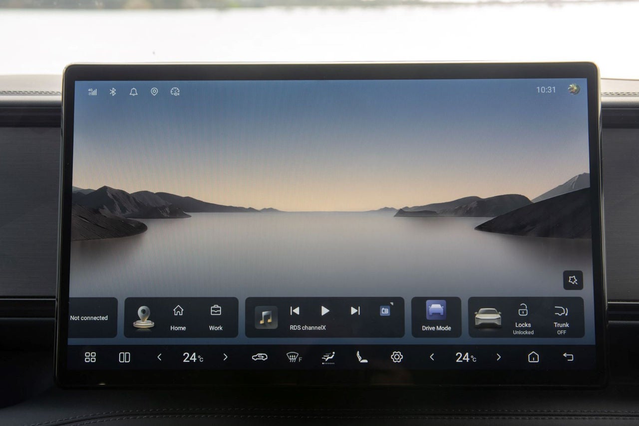 close up of infotainment screen