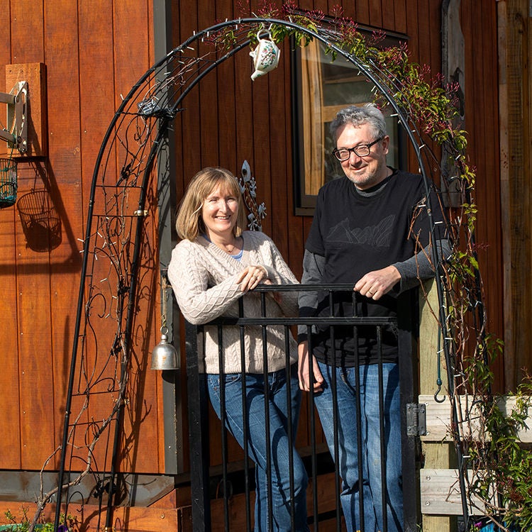 Theresa and Alex opted for a tiny home rather than renting. Photo by Tim Cuff.