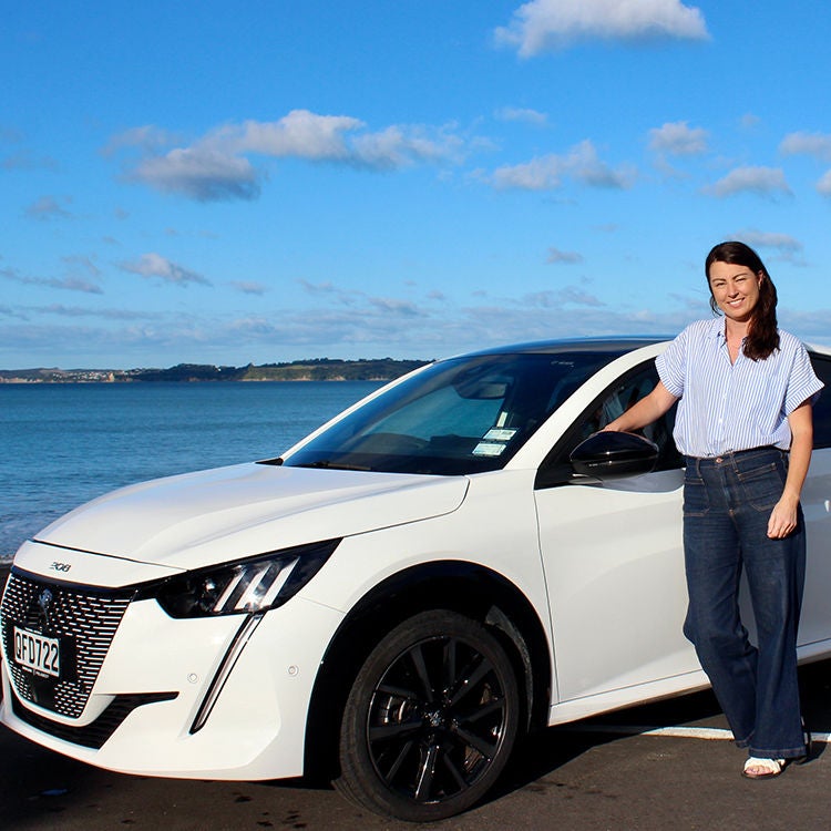 Anna Henwood says her Peugeot E-208 "feels more like the future." Photo by Estelle Sarney.