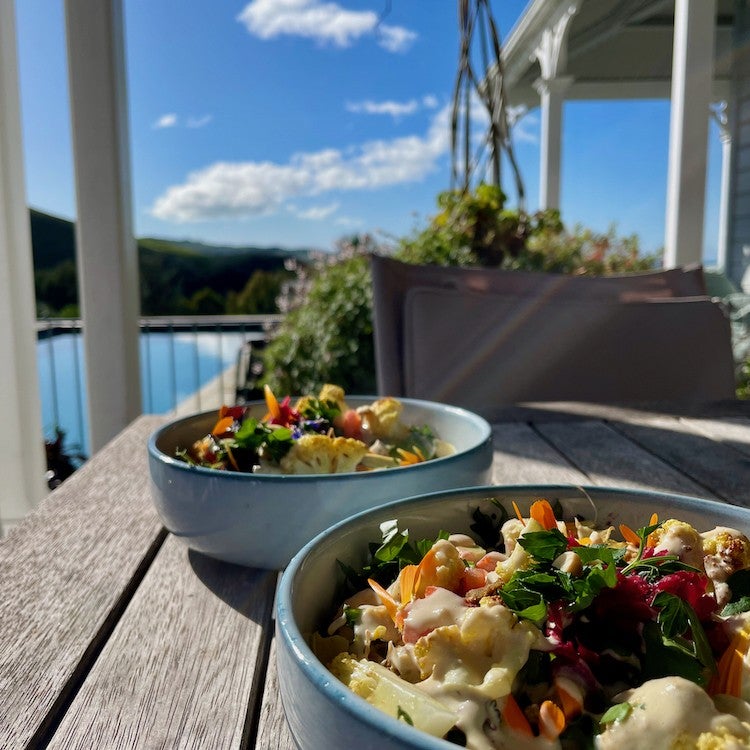 Plant-based lunch at Cape South. 