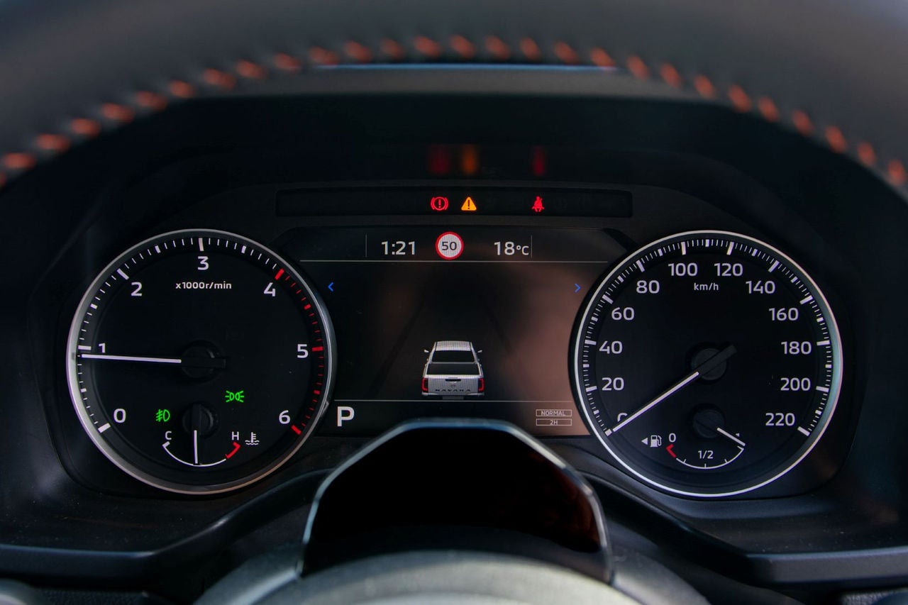 close up view of instrument cluster