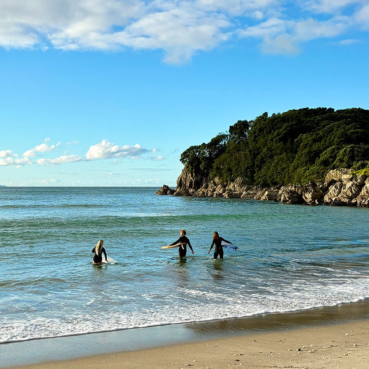 Mount Maunganui surfers. Photo by Jo Percival.