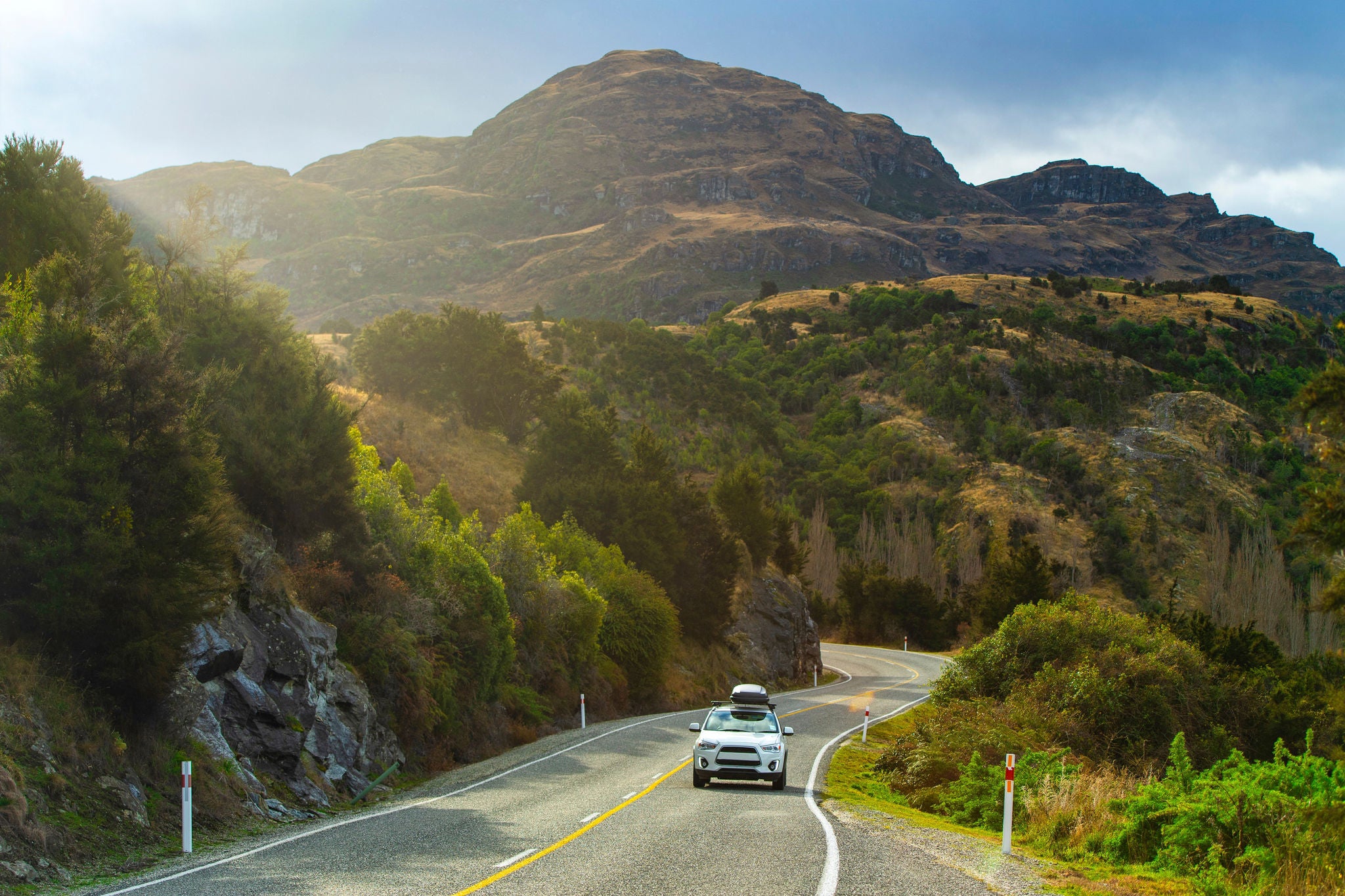 Car driving on a rural road