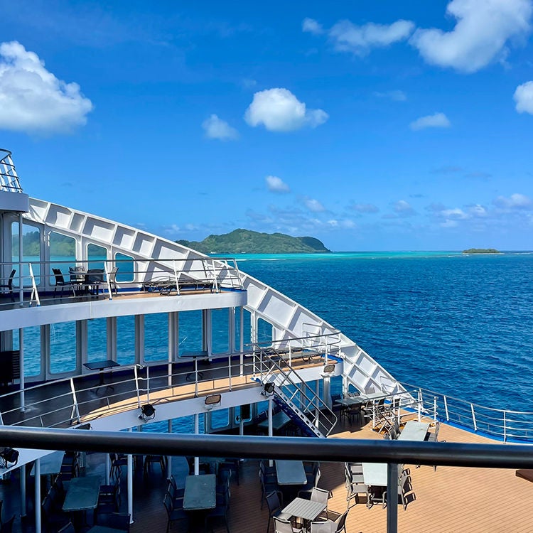  Onboard the Aranui 5 in the Austral Islands. Photo by Jo Percival