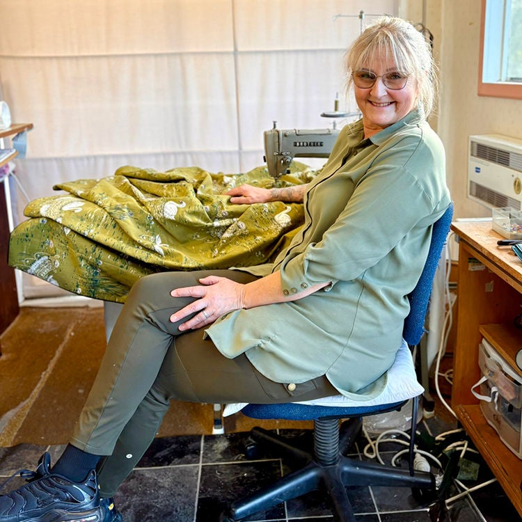 Anita Carter in her sewing studio in Pahiatua. Photo by Jo Percival.