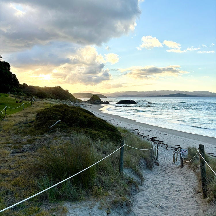 Sunset at Tāwharanui.