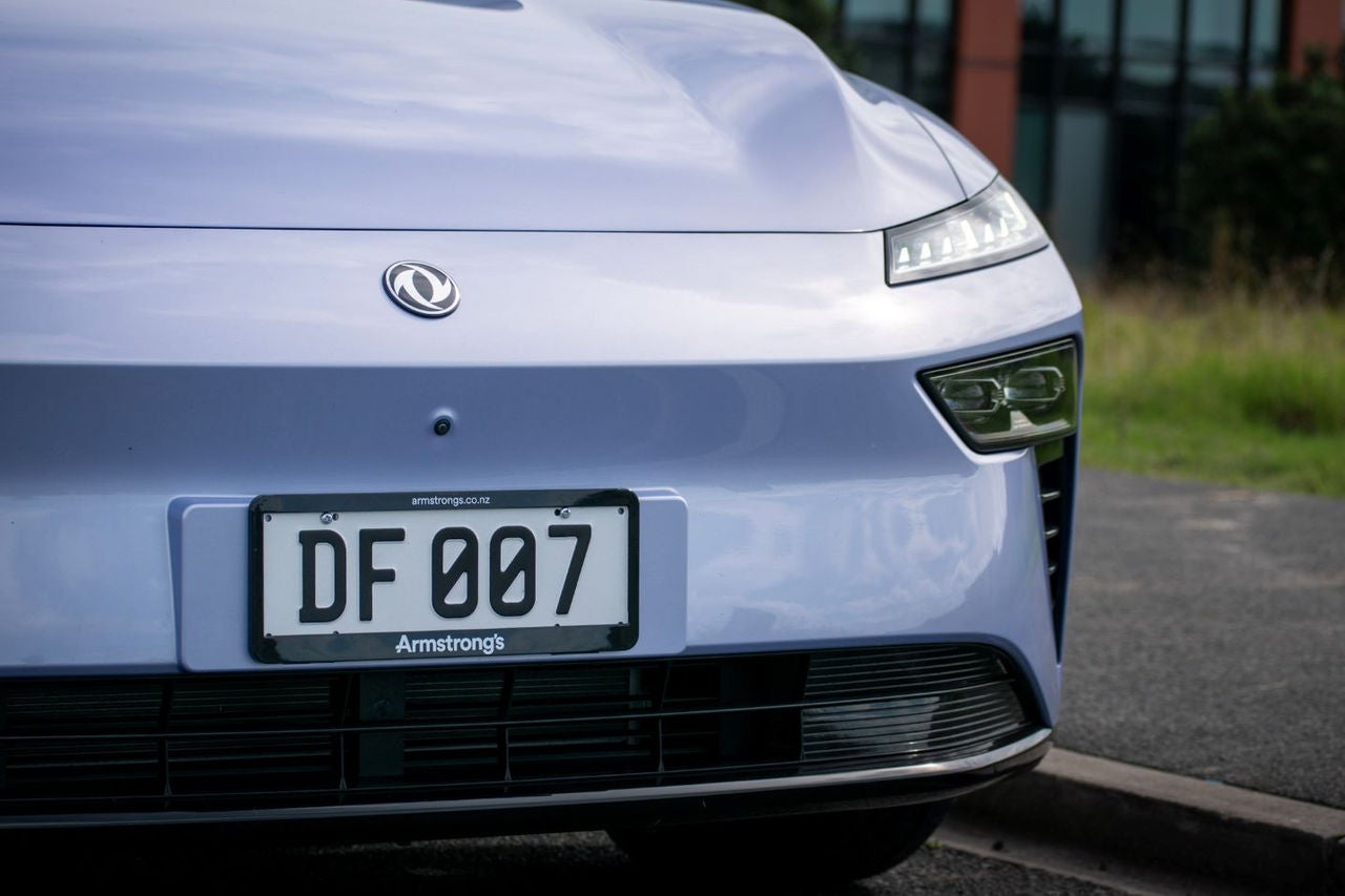close up view of front showing "007" number plate