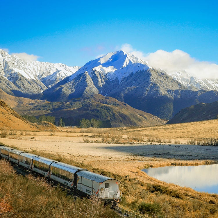 The TranzAlpine passes Lake Sarah.