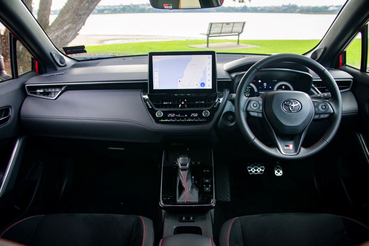 interior view of dashboard and infotainment screen