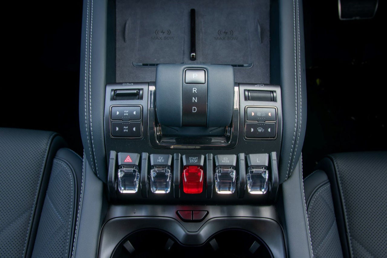 close up of centre console