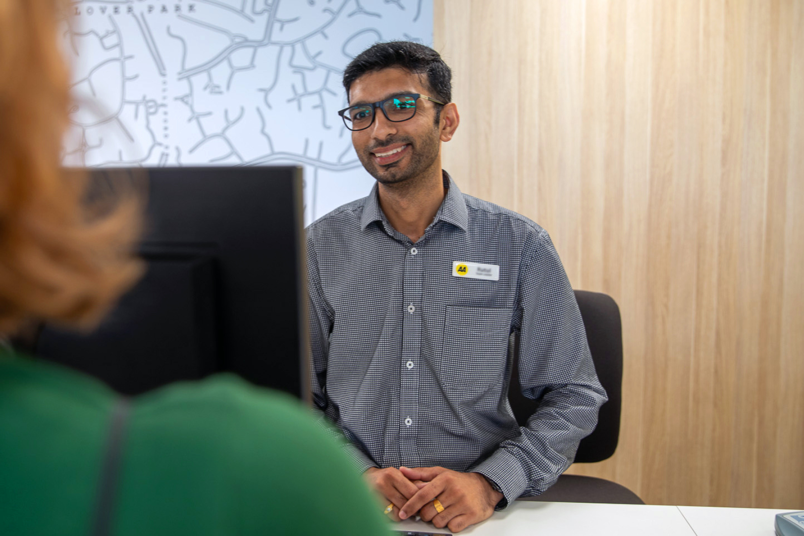 Inside photo of an AA centre for driver license services