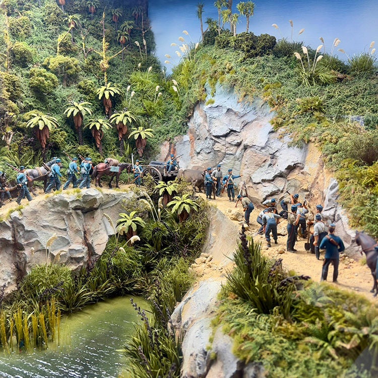 An intricate diorama at Tawhiti Museum.