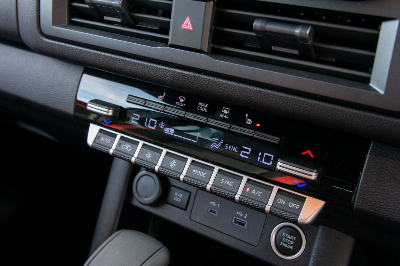 close up view of climate controls