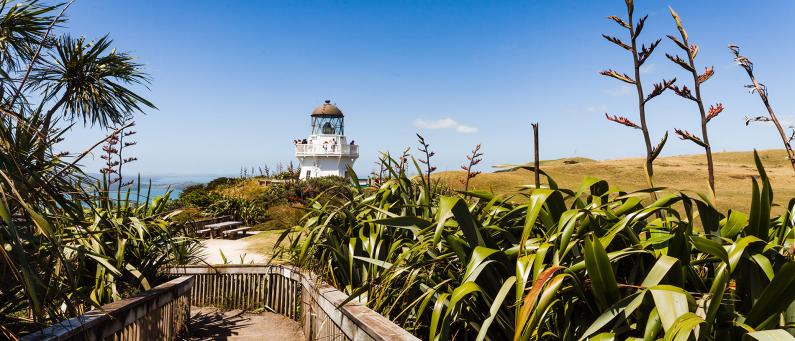 Manukau Heads Lighthouse atop the Awhitu Peninsula