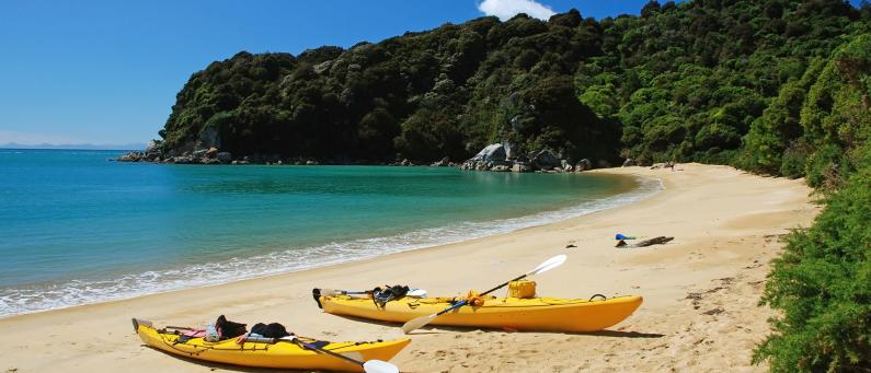 Kayaks in Abel Tasman