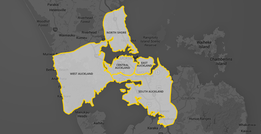 Map of Auckland Region