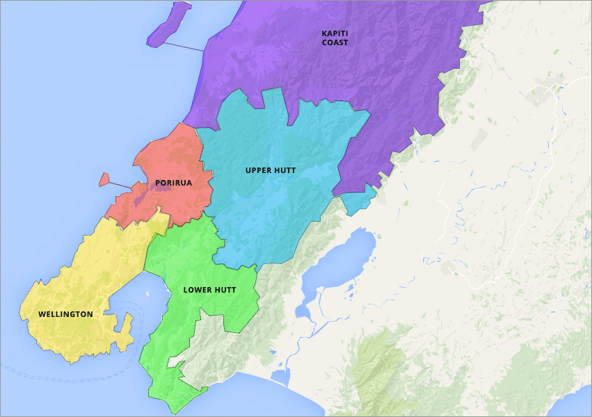 Map of Wellington Region