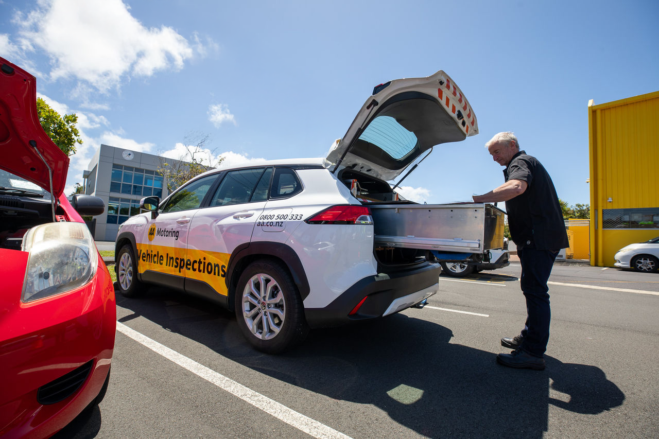 side view of vehicle inspection