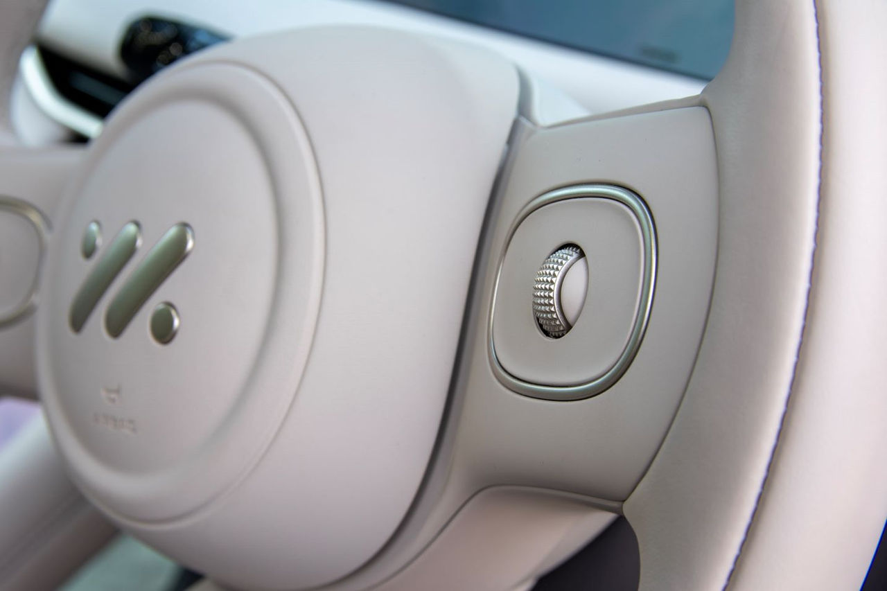 close up steering wheel