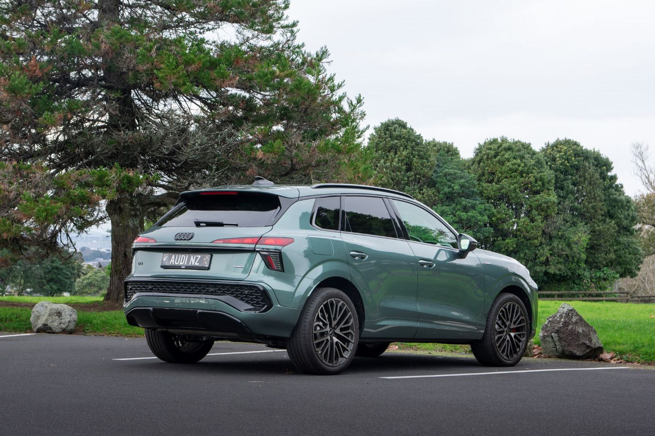rear quarter view of European SUV