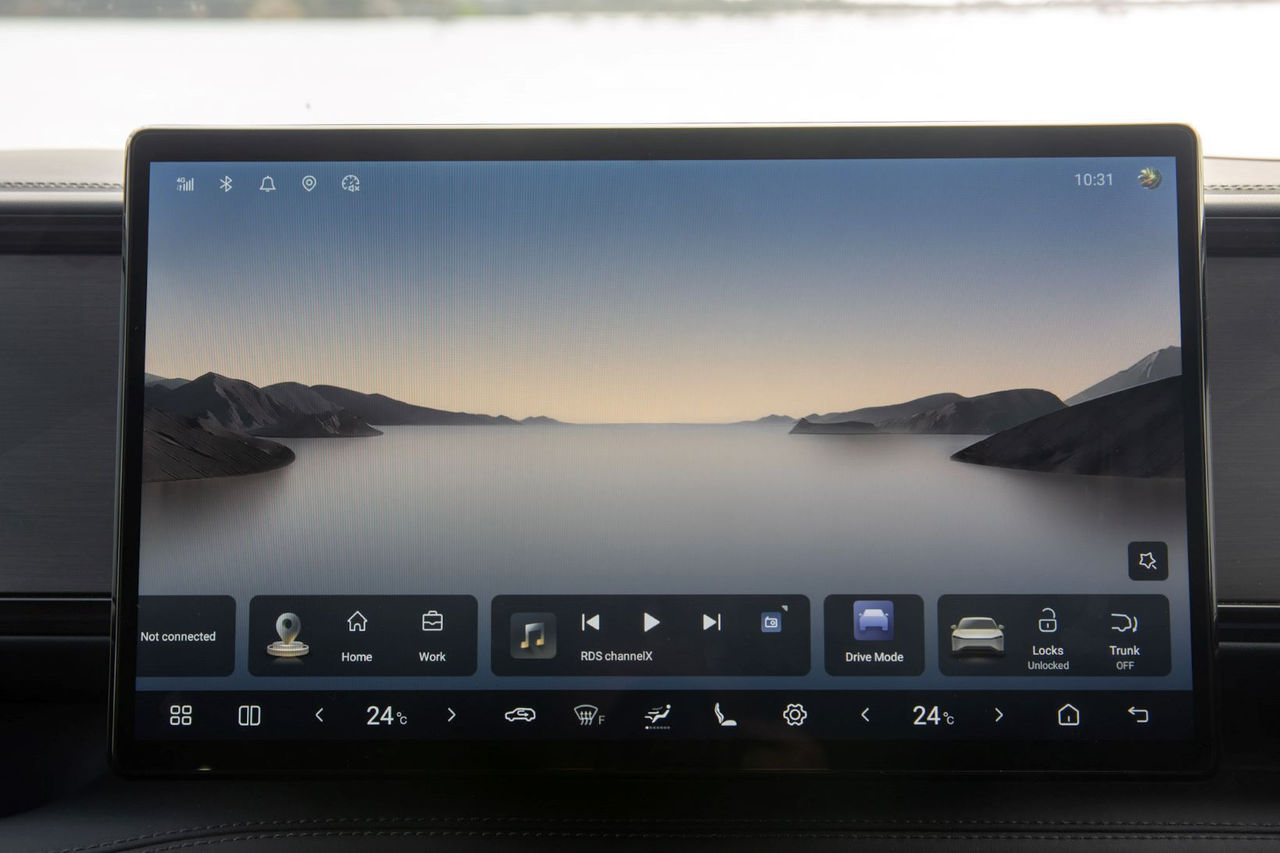 close up of infotainment screen