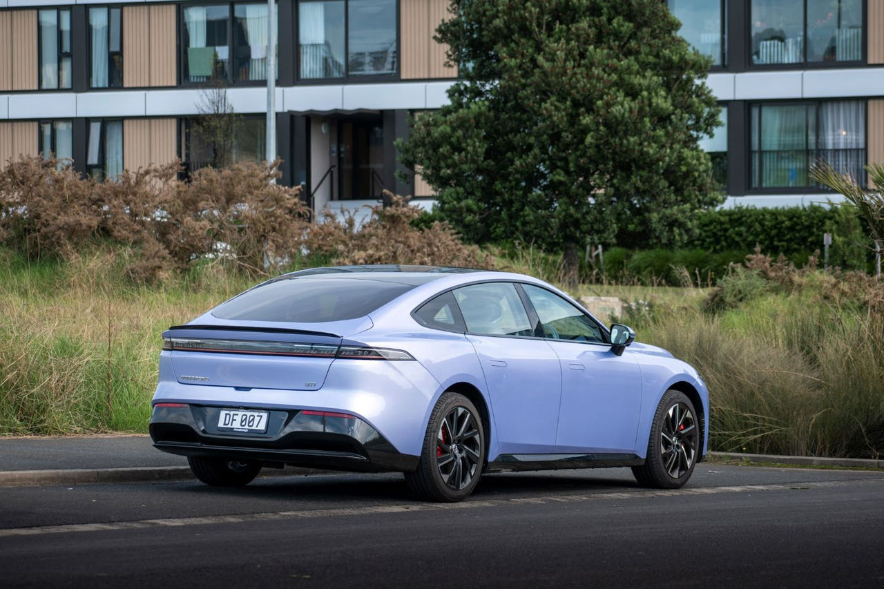 rear quarter view of car