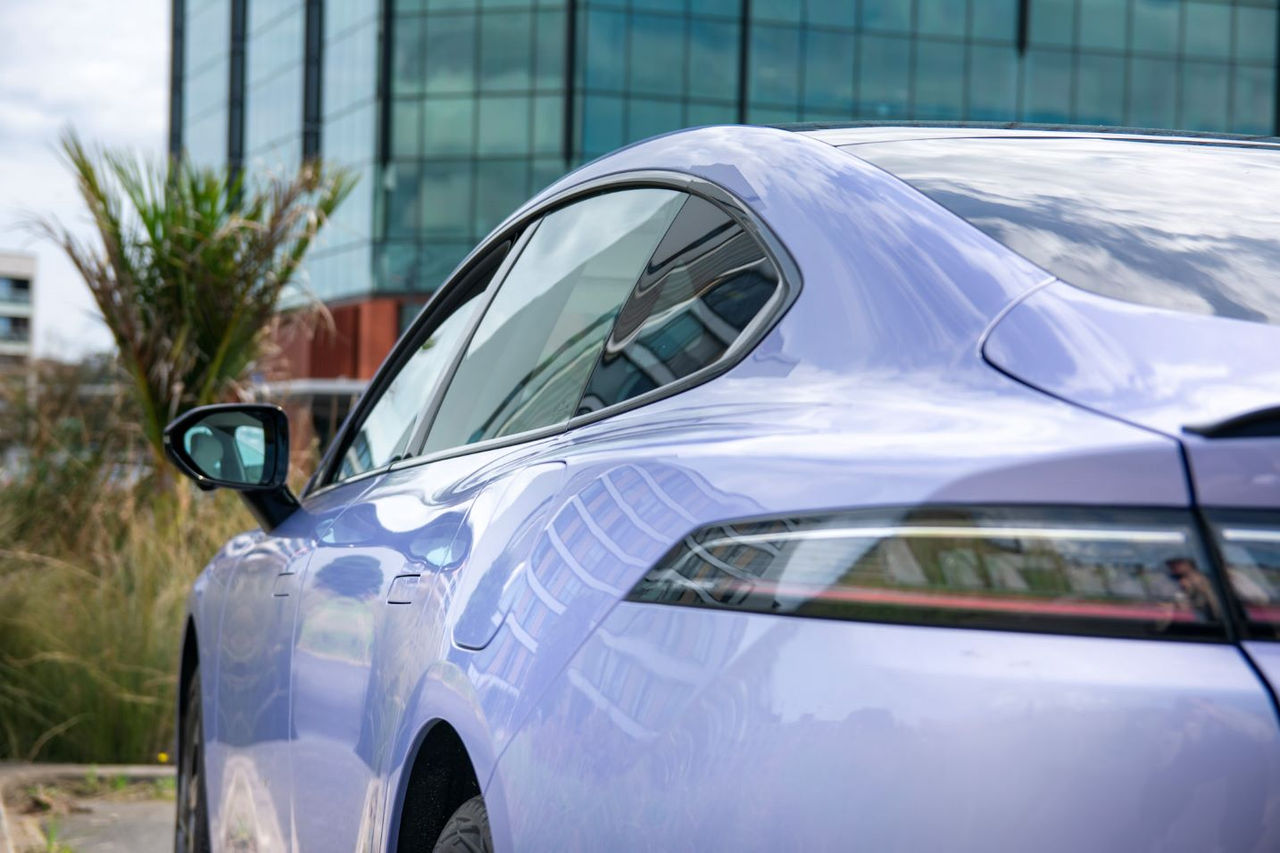 close up view of side of car showing angles