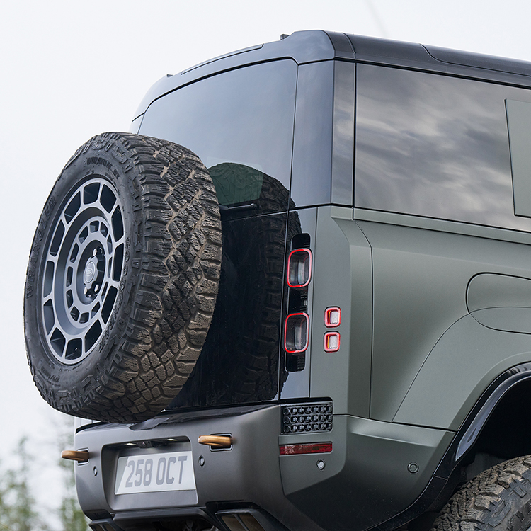 The Land Rover Defender Octa has a rugged design.