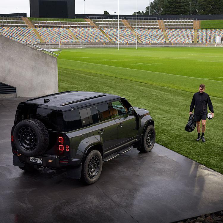 Beauden Barrett is the ambassador for the Defender brand.
